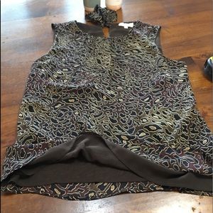 Tory Burch Brown Pattern Lined Tank Blouse ✨